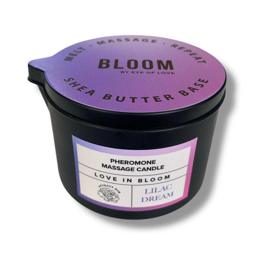 Eye of Love Bloom Pheromone Massage Candle Lilac Dream 5 oz – Romantic Scented