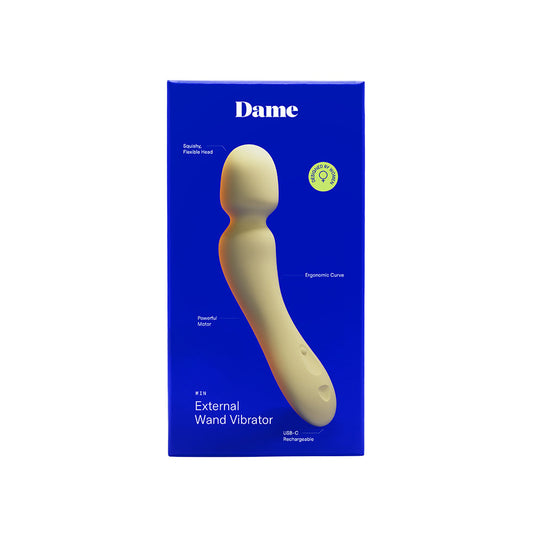 Dame Min Mini Wand Vibrator Butter – Compact Powerful Rechargeable Toy