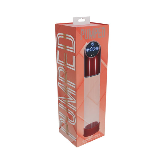 PUMPED Automatic Waterproof Metal Red – Rechargeable Waterproof Male Toy