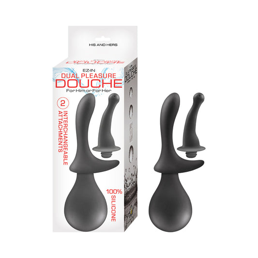 EZ-IN Dual Pleasure Douche Black – Adult Hygiene & Anal Douche System