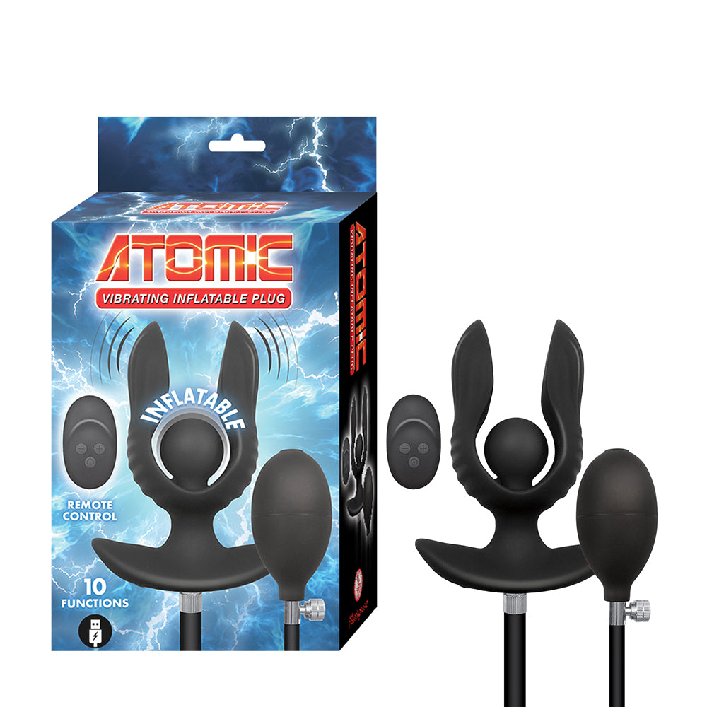 Atomic Vibrating Inflatable Plug Black – Inflatable Rechargeable Anal Toy