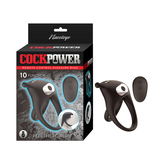 Cockpower Remote Control Pleasure Ring Black – Vibrating Adjustable Ring