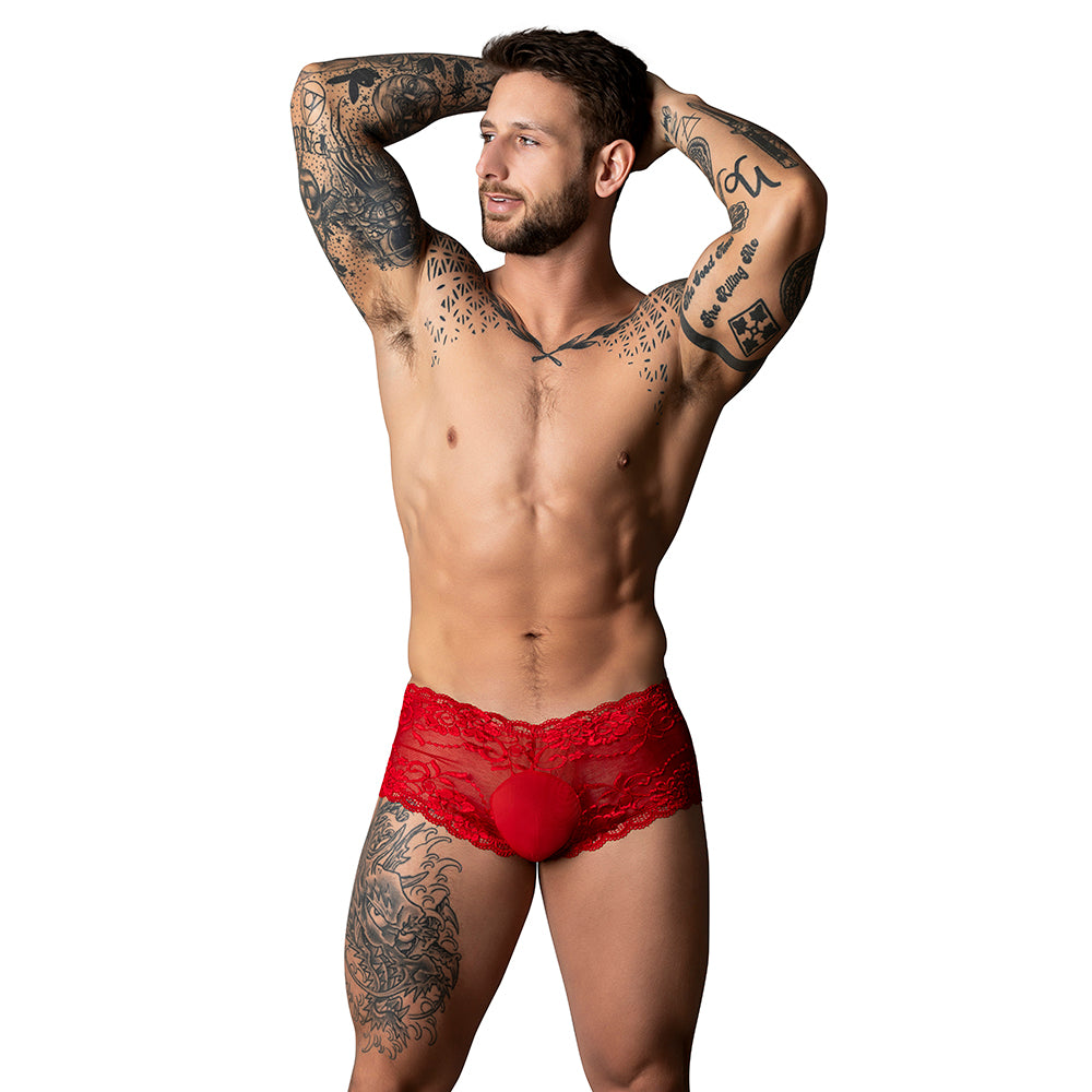 Male Power The Ultimate Duo CRR Mini Short & Red Cock Ring Red L