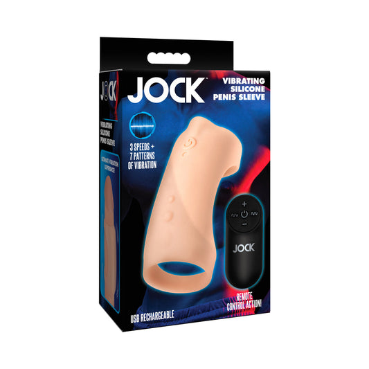 JOCK Vibrating Silicone Penis Sleeve Light – Enhancing Adult Pleasure Sleeve
