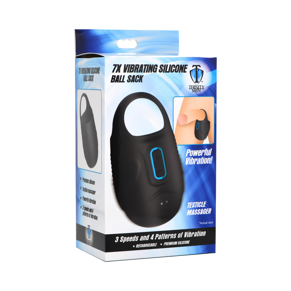 Trinity Men 7X Vibrating Silicone Ball Sack – Adult Male Pleasure Toy