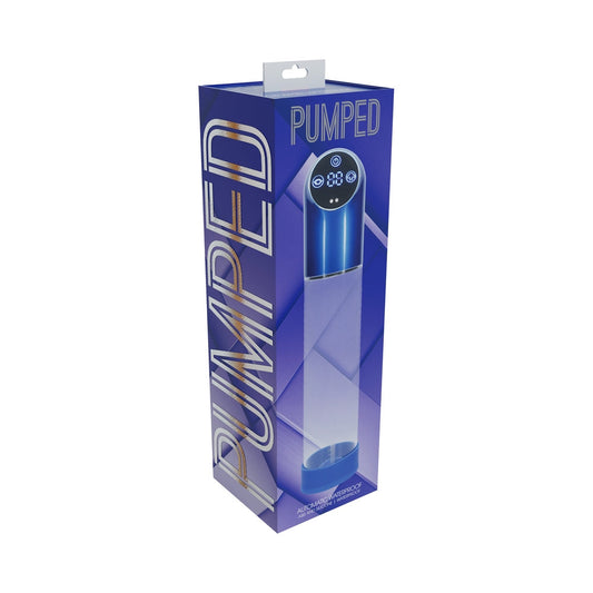 PUMPED Automatic Waterproof Metal Blue Male Vibrator – Rechargeable Pleasure Toy