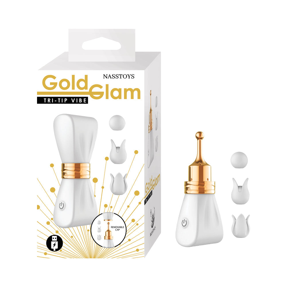 Gold Glam Tri-Tip Vibe White