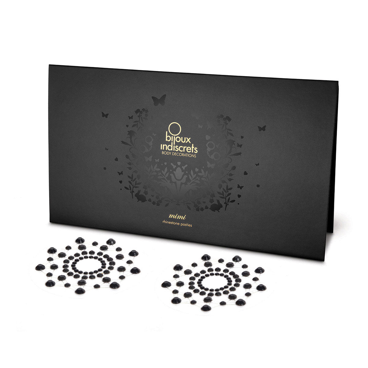 Bijoux Indiscrets Mimi Jewel Pasties Black – Adhesive Nipple Covers, Sexy Costum