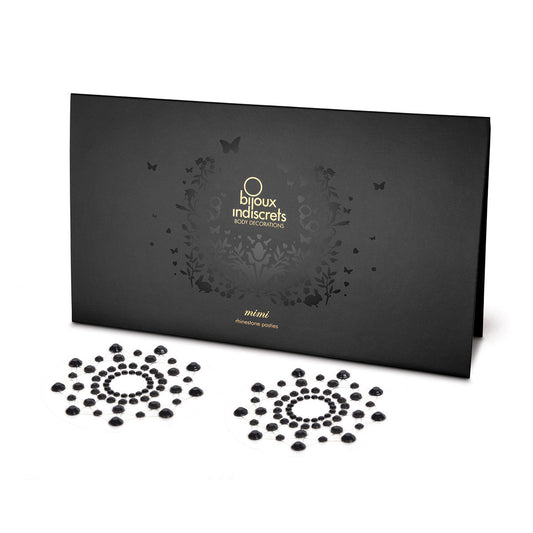 Bijoux Indiscrets Mimi Jewel Pasties Black – Adhesive Nipple Covers, Sexy Costum
