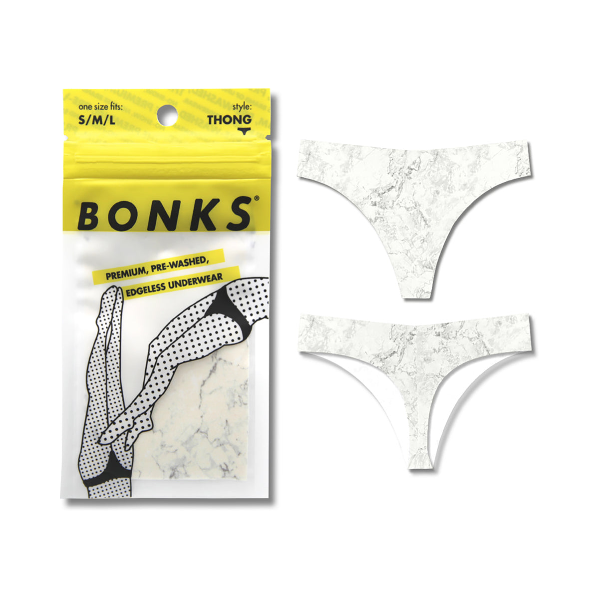 Bonks Rock Bottom Seamless Thong O/S - Soft Comfortable Lingerie