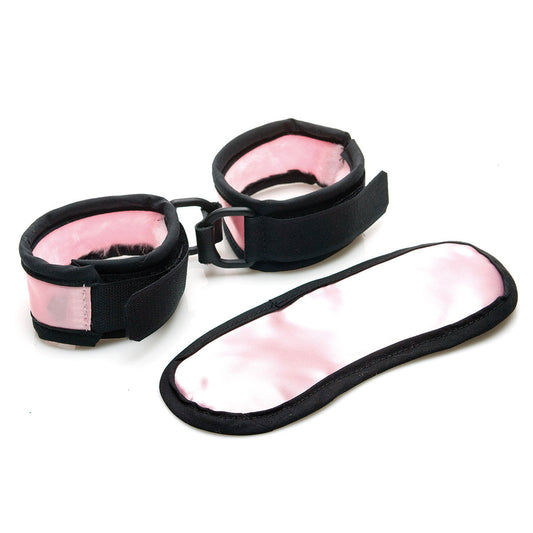 Sex Kitten Mask & Cuff Set Pink and Black - Sensory Restraints Kit