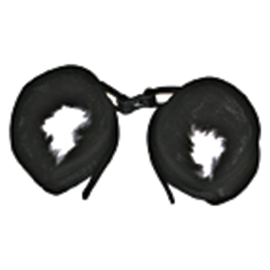Mink Faux Fur Handcuffs Black - Soft Comfortable BDSM Restraints