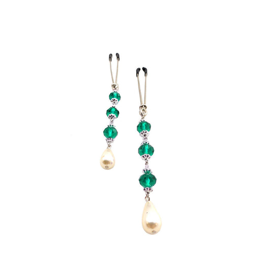 Bijoux de Nip Pearl Turquoise Beads - Elegant Nipple Jewelry Pasties