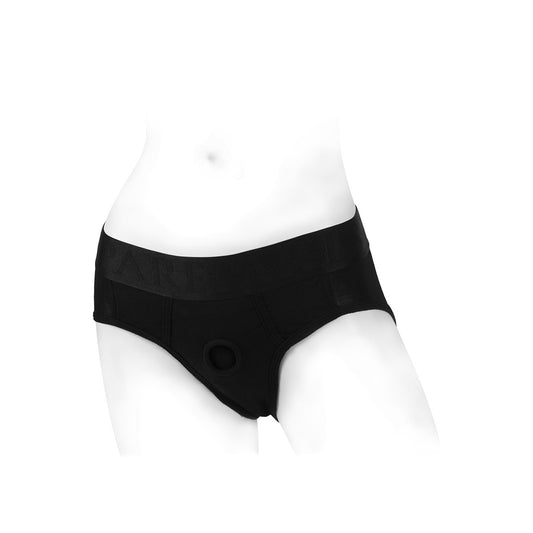 SpareParts Tomboi Rayon Brief Harness Black Size 2XL - Comfortable Rayon Brief