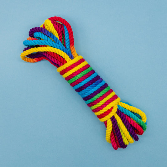 Emojibator Funfetti Rainbow Bondage Rope - Colorful Soft Rope for BDSM Play