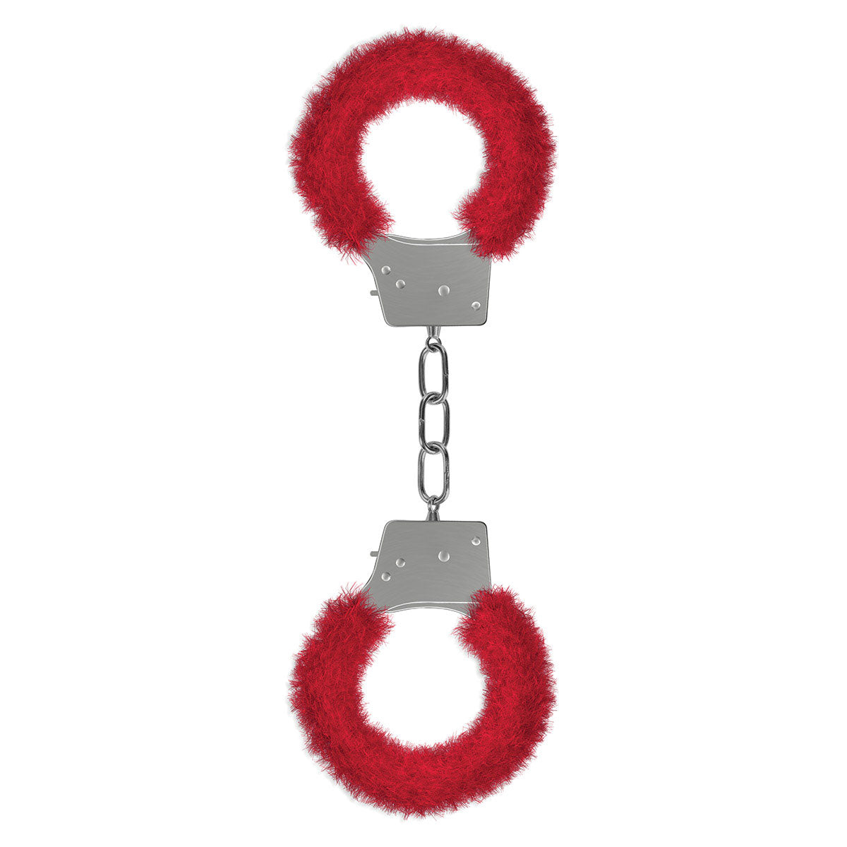 Shots Ouch! Beginner's Furry Handcuffs - Red - Soft and Fun Restraints