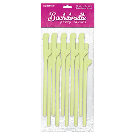 Bachelorette Party Favors Dicky Sipping Straws Glow In the Dark 10pc.