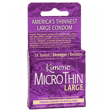 Kimono Micro Thin Large Condoms (3 Pack)