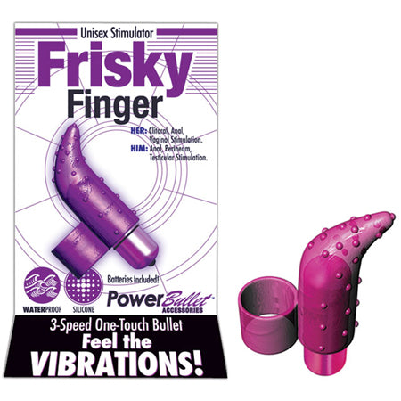 Frisky Finger Massager w-Power Bullet Purple