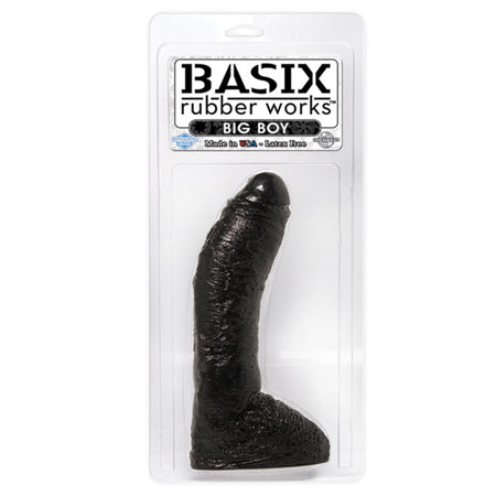 Basix Rubber Works Fat Boy 10 in. Dildo With Balls Black