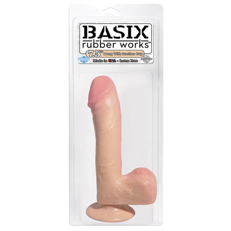 Basix Rubber Works - 7.5in. Dong with Suction Cup Flesh