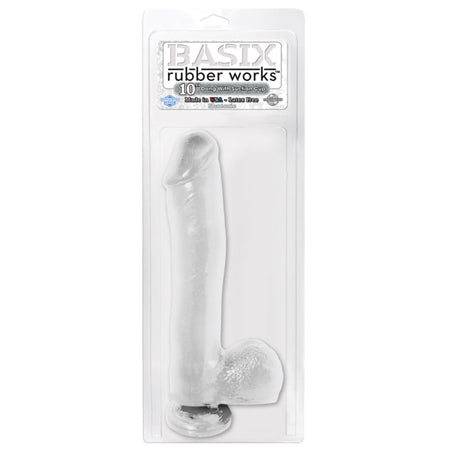Basix Rubber Works - 10in. Dong with Suction Cup Clear