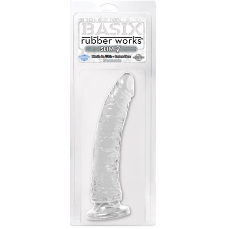 Basix Rubber Works - 7in. Slim Dong with Suction Cup Clear