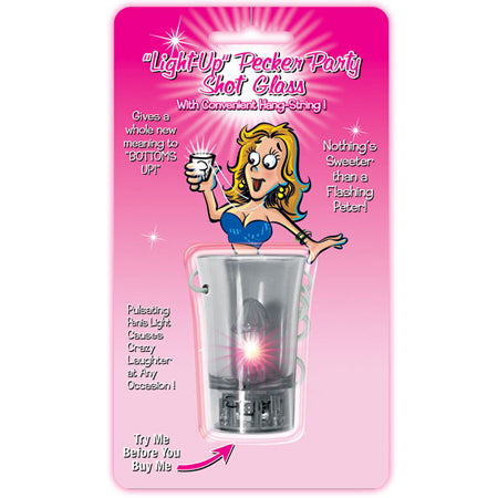 Light Up Pecker Party Shot Glass w-Convenient Hang-String