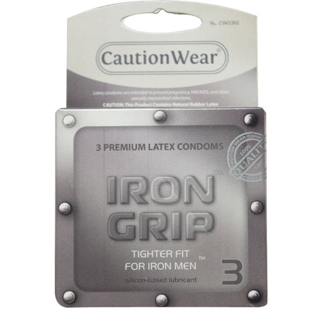 Caution Wear Iron Grip Condoms (3 pack)