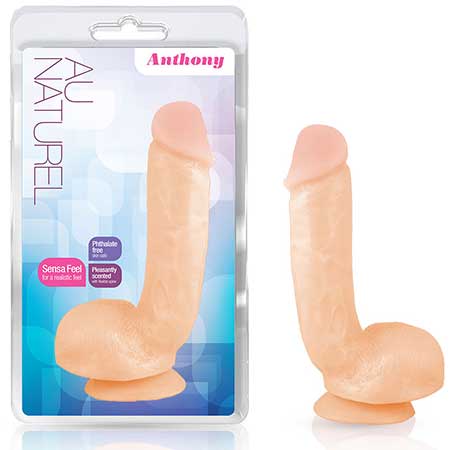 Au Naturel Anthony 8.5 in. Posable Dual Density Dildo with Balls Beige