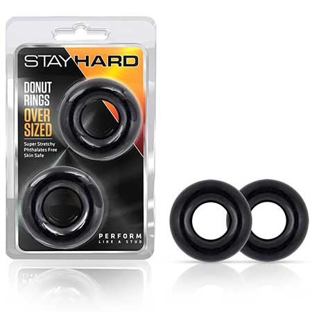 Stay Hard - Donut Rings Oversized - Black