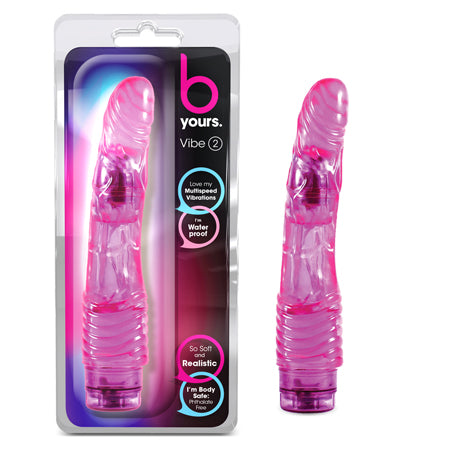 B Yours Vibe 2 Realistic 9 in. Vibrating Dildo Purple