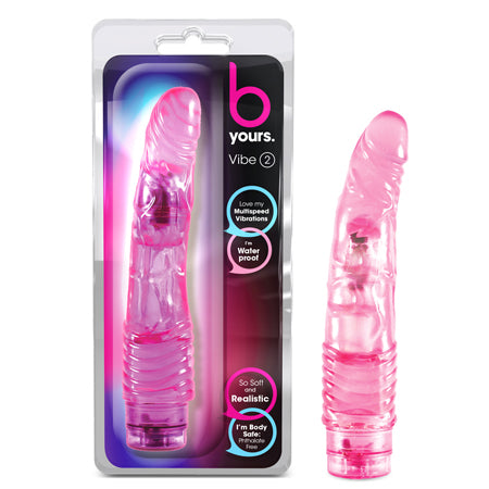 B Yours Vibe 2 Realistic 9 in. Vibrating Dildo Pink