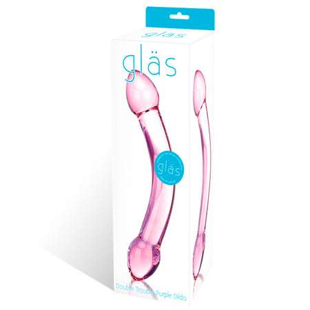 Glas Double Trouble Purple Dildo