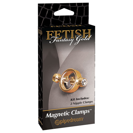 Pipedream Fetish Fantasy Gold Magnetic Nipple Clamps Gold