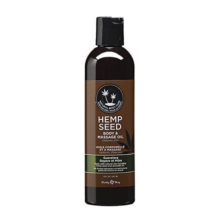 Earthly Body Hemp Seed Massage Oil Guavalava 8 oz Tropical Body Oil
