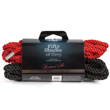 Fifty Shades of Grey Restrain Me Bondage Rope Twin Pack (1 Red- 1 Black)