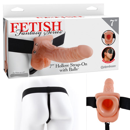 Fetish Fantasy 7in Hollow Strap-On with Balls Flesh