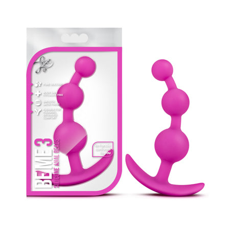 Luxe Be Me 3 Silicone Anal Beads Plug Pink