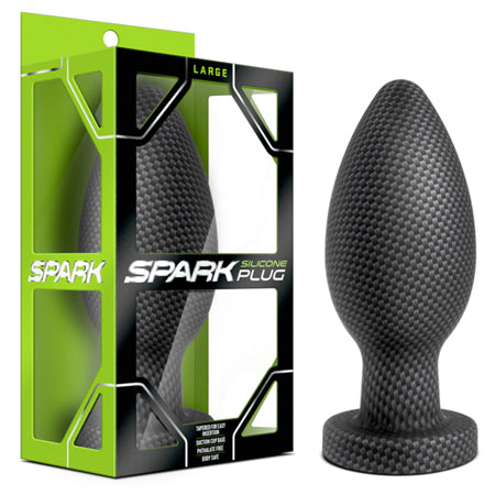 Spark Silicone Anal Plug Large Carbon Fiber