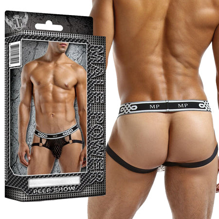 Male Power Peep Show Jock Ring Large-Xtra-Large (Black)