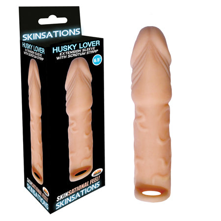 Skinsations Husky Lover Extension Sleeve With Scrotum Strap 6.5in