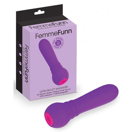 FemmeFunn Ultra Bullet Massager Rechargeable Silicone Vibrator Purple