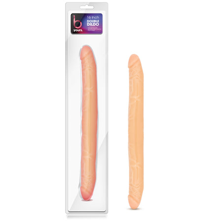 B Yours - 16in Double Dildo - Beige