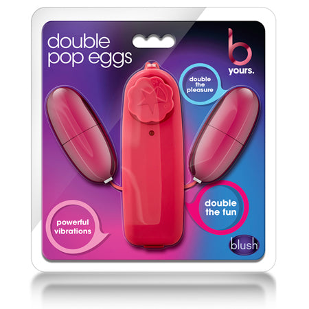 B Yours Double Pop Eggs Remote-Controlled Dual Bullet Vibrator Cerise
