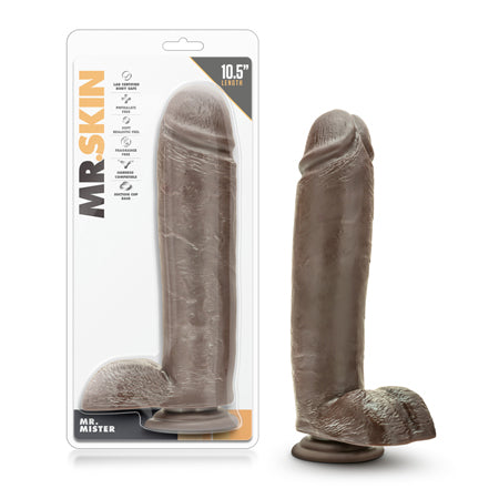 Dr. Skin - Mr. Mister 10.5in Dildo with Suction - Chocolate