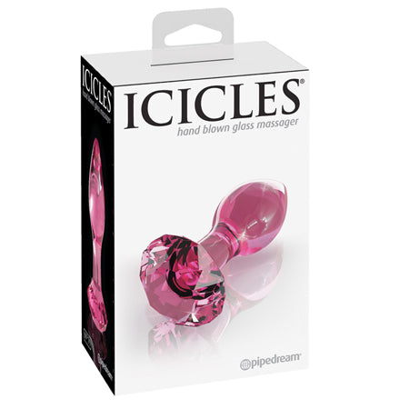 Icicles No. 79 Glass Anal Plug With Faceted Base Pink