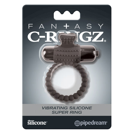 Fantasy C-Ringz Vibrating Silicone Super Ring With Bullet Black
