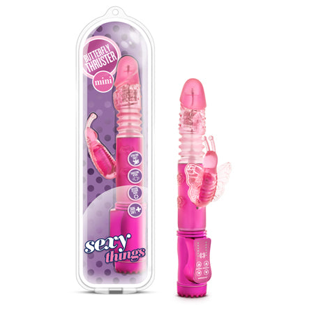 Sexy Things Butterfly Thruster Mini Dual Stimulation Vibrator Fuchsia
