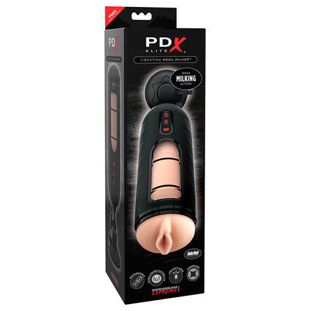 PDX Elite Vibrating Mega Milker Rechargeable Stroker With Hands-Free Suction Cup